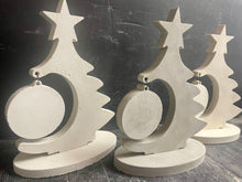 Load image into Gallery viewer, Cement Christmas Tree w/Bulb | Concrete Winter decor | HandMade | JLK