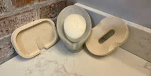 Cement SOAP HOLDERS | 3 Soap Dish Styles | Sealed | 3 Color Options | Made in Ohio | JLK