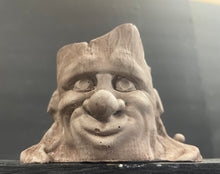 Load image into Gallery viewer, Cement Tree Log Man Face | Concrete Planter | Candle Holder | HandMade | JLK