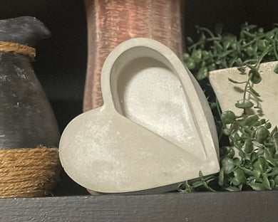 Cement Heart Planter | Heart Shaped Candle Holder Dish | Valentine's Day | HANDMADE | JLK