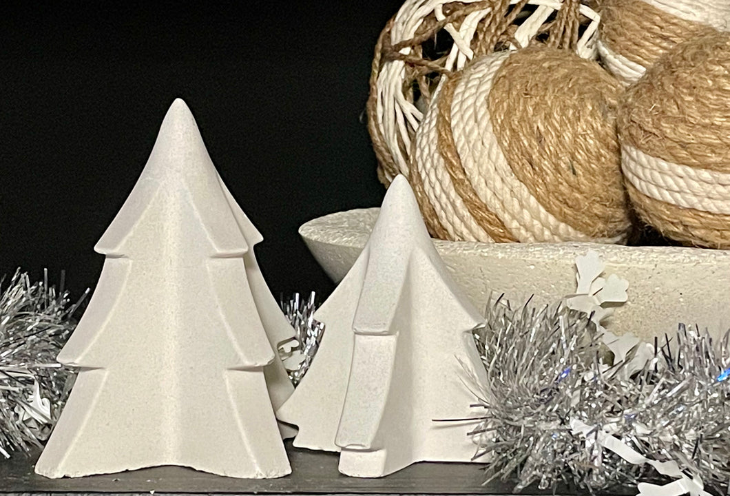 S/2  Cement CHRISTMAS TREES | Concrete Winter decor | HandMade | JLK