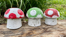 Load image into Gallery viewer, S/3 Cement Mushrooms from Mario, Hypertufa, Cement, Super Power, Gift for Gamers,