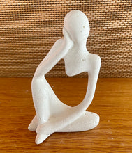 Load image into Gallery viewer, Thinking Couple Statues, White Cement Air Plant holders, Thinker, Love, Handmade Modern Urban Shelf decor, ADD a Statue option