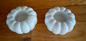 S/3 White Cement Pumpkins, Air plant holders, Concrete Pumpkin w/lid, Autumn Shelf decor, Fall table top decor, JLK