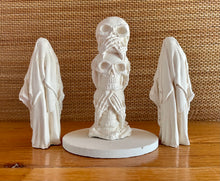 Load image into Gallery viewer, Cement Skulls, 3 Ghost heads, Concrete Wizards, Horror, Halloween, Fall, Autumn, Horror, Minimalist decor, JLK