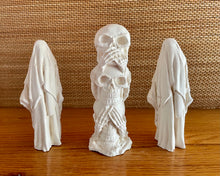 Load image into Gallery viewer, Cement Skulls, 3 Ghost heads, Concrete Wizards, Horror, Halloween, Fall, Autumn, Horror, Minimalist decor, JLK