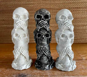 Cement Skulls | Hear, Say, See No Evil | HANDMADE | JLK