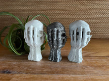 Load image into Gallery viewer, Cement Skull in Hand | 4 inch | HANDMADE | JLK