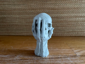 Cement Skull in Hand | 4 inch | HANDMADE | JLK