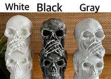 Load image into Gallery viewer, Cement Skulls | Hear, Say, See No Evil | HANDMADE | JLK