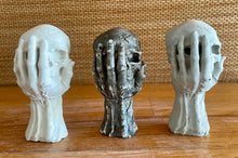 Load image into Gallery viewer, Cement Skull in Hand | 4 inch | HANDMADE | JLK