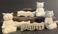 Load image into Gallery viewer, SET - Yogi OWL | MANIFEST Word Art | Zen | Cement | Law of Attraction | HandMade | JLK