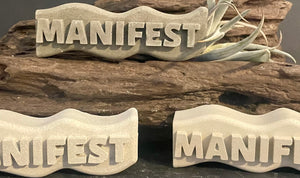 MANIFEST WORD ART | Cement | Law of Attraction | Yoga | Zen | Handmade | JlK