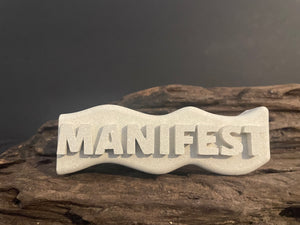 MANIFEST WORD ART | Cement | Law of Attraction | Yoga | Zen | Handmade | JlK