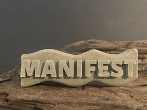 MANIFEST WORD ART | Cement | Law of Attraction | Yoga | Zen | Handmade | JlK