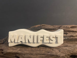 MANIFEST WORD ART | Cement | Law of Attraction | Yoga | Zen | Handmade | JlK