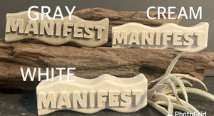 MANIFEST WORD ART | Cement | Law of Attraction | Yoga | Zen | Handmade | JlK