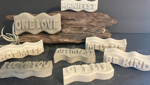 CEMENT WORD ART | Manifest | Love | Get Lit | Hot Mess | Kiss My Ass | Melt Me | Be Kind | Handmade | JlK