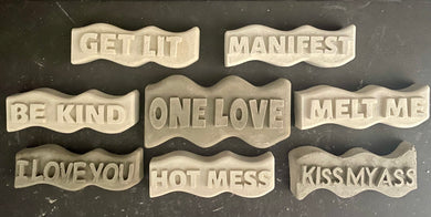 CEMENT WORD ART | Manifest | Love | Get Lit | Hot Mess | Kiss My Ass | Melt Me | Be Kind | Handmade | JlK