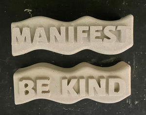 CEMENT WORD ART | Manifest | Love | Get Lit | Hot Mess | Kiss My Ass | Melt Me | Be Kind | Handmade | JlK