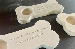 Cement Comfort Memorial  8" DOG BONE | Pet Loss | Always Remember | Never Forgotten | HandMade | JLK