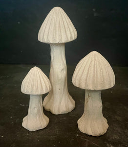 S/3 Cement Mushrooms | Concrete Shrooms | Gnome Garden Mushroom | Optional Riser | HANDMADE | JLK