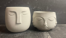 Load image into Gallery viewer, S/2 Cement Face Planters | Candle Holder Dish | HANDMADE | JLK