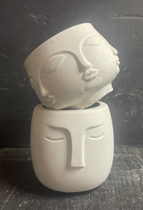 S/2 Cement Face Planters | Sealed Concrete | Modern | Great for Small areas | HANDMADE | JLK