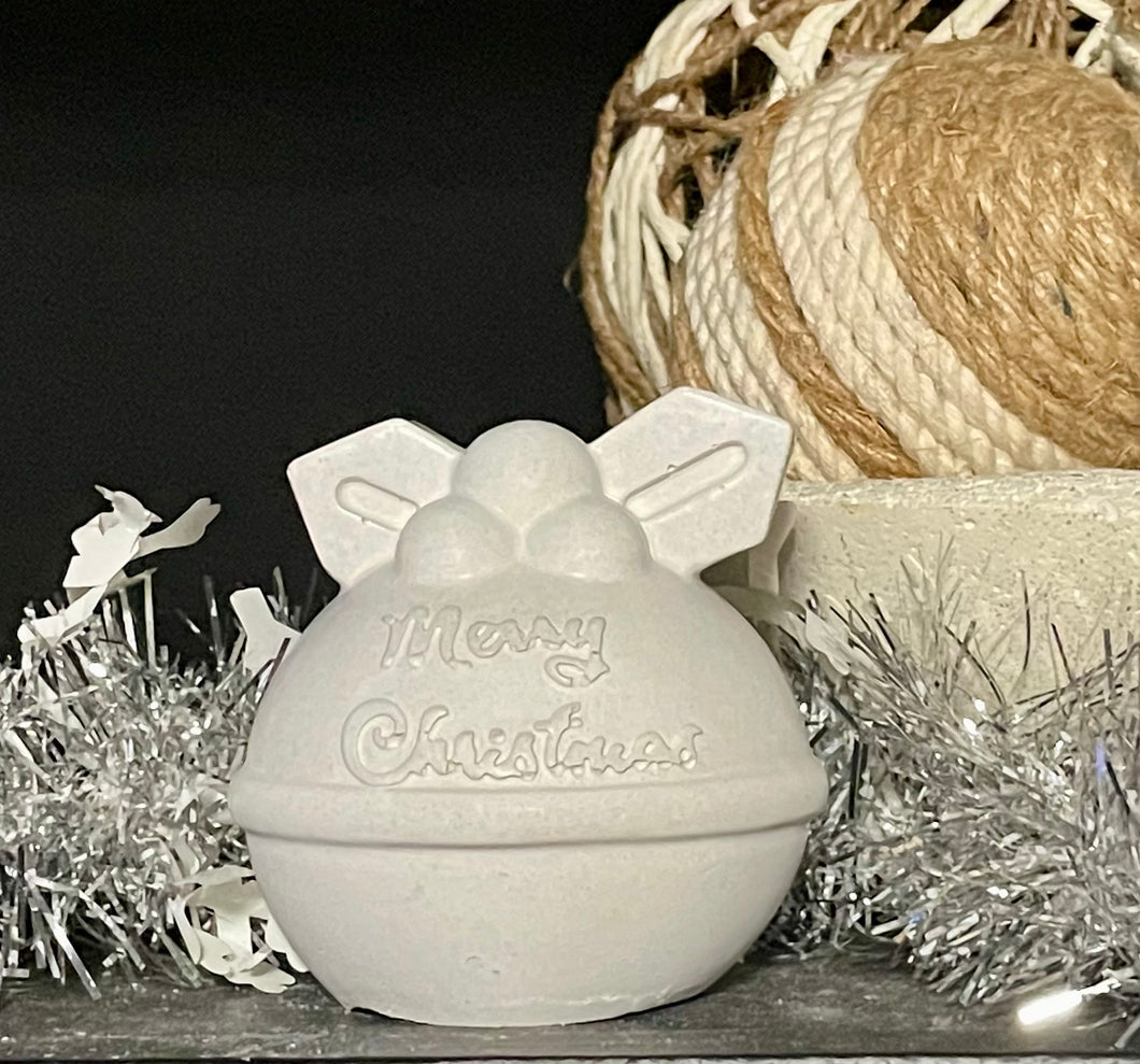 S/2 Cement Merry Christmas Bulb | Concrete | 3 Color Options | HandMade | JLK