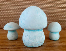 Load image into Gallery viewer, S/3 | Cement Mushrooms | 3 inch |  | Aqua | HANDMADE | JLK