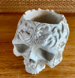 S/3 Cement Skull | Incense Burner | Ashtray | PAINTABLE | JLK