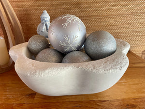 13" Heavy Cement Bowl | Concrete Planter | SEALANT Options | Wabi Sabi | HANDMADE | JLK