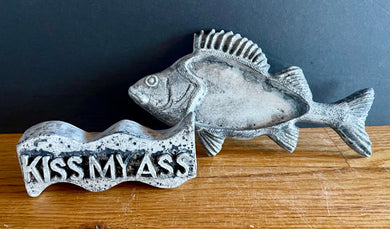 Cement Fish Tray | Kiss My Ass | Black | JLK