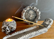 Load image into Gallery viewer, S/3 Cement Skull | Incense Burner | Ashtray | Black | JLK