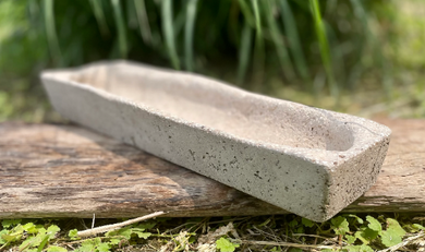 Cement Planter | 13 inch | Hypertufa Concrete Trough | Wabi-Sabi | HANDMADE | JLK