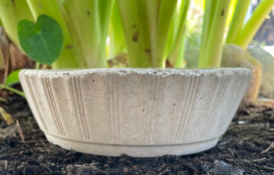 Cement hypertufa round planter bowl 8