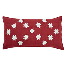 Load image into Gallery viewer, VHC Brand Crimson Red Farmhouse Bedding Jack Cotton Hand Quilted Patchwork Chambray Star King Sham