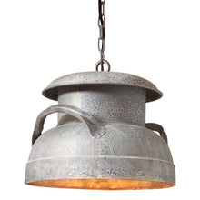 Load image into Gallery viewer, Country Milk Can Farmhouse Pendant Light Fixture Primitive Weathered Zinc