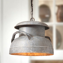 Load image into Gallery viewer, Country Milk Can Farmhouse Pendant Light Fixture Primitive Weathered Zinc