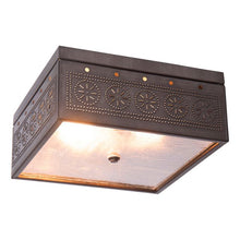 Load image into Gallery viewer, 2 Light Flush Mount Square Ceiling Light with Chisel in Kettle Black